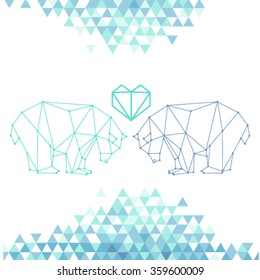 Valentine's Day. Two polar bears, relationships, love. Place for your signature