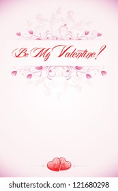 Valentine's Day type text calligraphic headline with Be My Valentine