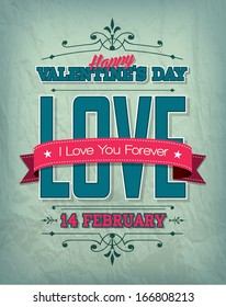 Texto de San Valentín caligráfico titular de San Valentín con amor