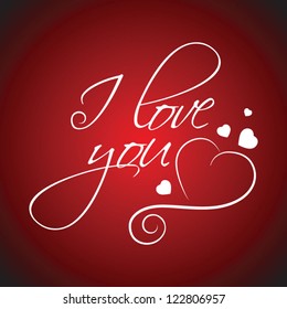 Valentine's Day type text, I Love You