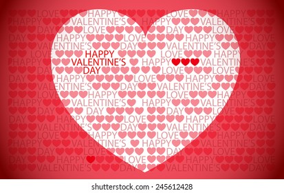 valentine's day typographic background with white heart in centre