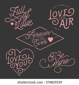 Valentine's Day Typographical Label Set