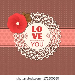 Valentine's day typographical retro holiday card. Vector illustration