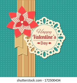 Valentine's day  typographical retro holiday card. Vector illustration