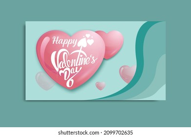 valentine's day typography background design vector with love shape with love balloon 