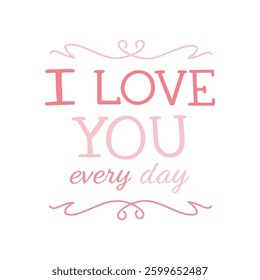 Valentine's Day Typography Banner  Doodle Heart Decoration.	