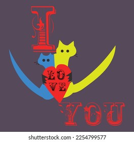 tipografía de día de San Valentín, tarjeta, vector, ilustración