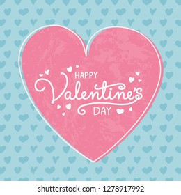 Valentine's Day typography with cute hand drawn hearts. Vector
