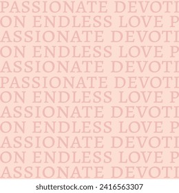Valentine's Day typography design with red and peach fuzz colors. Creative texture for textile, wallpaper, gift card, wrapping card, gift paper, background, abstract.