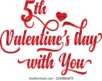 Valentine's day typography design vector.This is an editable vector file.