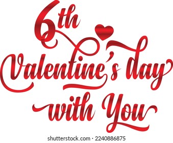 Valentine's day typography design vector.This is an editable vector file.