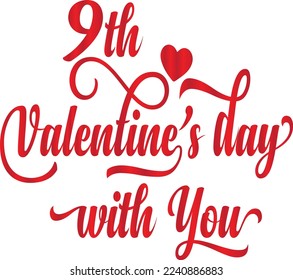 Valentine's day typography design vector.This is an editable vector file.
