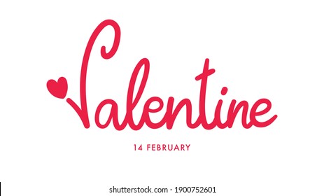 Valentines Day typography  with handwritten calligraphy isolated on white background. Vector Illustration EPS 10