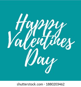 Valentines day typography of happy valentines day text in Turquoise background. Vector illustration. Wallpaper, flyers, invitation, posters, brochure, banners.