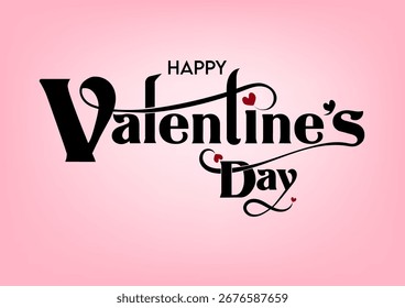 Valentines day typography with heart pattern and cute pink background vector illustration. this can be use as Wallpaper, flyers, invitation, posters, brochure, banners