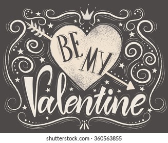 Valentines day typography illustrations. Vector