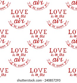 Valentine's day typography seamless pattern