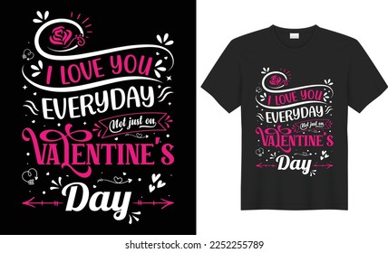 Valentines day typography t shirt design vector graphic templet. hand drawn cute Romantic lettering happy pattern calligraphy for tshirt with arrow red heart. best for couple banner card print pod svg