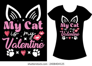 Valentine's Day Typography T-shirt design.