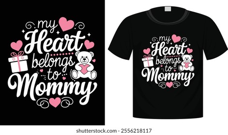 Valentine's Day Typography T-Shirt Design For Print Ready