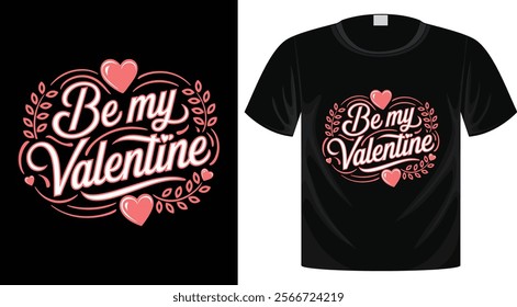 Valentine's Day Typography T-Shirt Design, Ready for Print