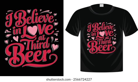 Valentine's Day Typography T-Shirt Design, Ready for Print