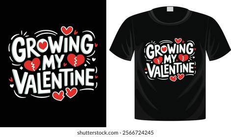 Valentine's Day Typography T-Shirt Design, Ready for Print
