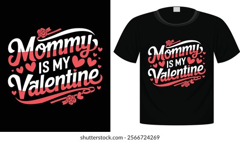 Valentine's Day Typography T-Shirt Design, Ready for Print