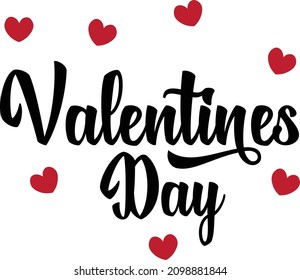 Valentines day typography vector art with heart