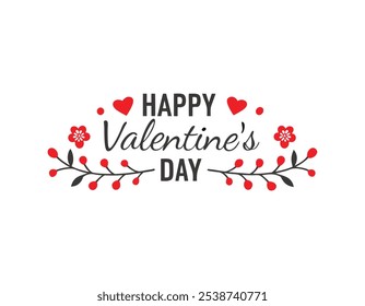 Valentine's Day Typography Vector Illustration