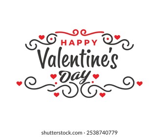 Valentine's Day Typography Vector Illustration