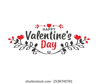 Valentine's Day Typography Vector Illustration