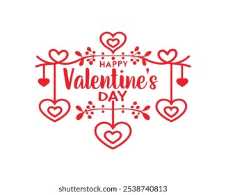 Valentine's Day Typography Vector Illustration