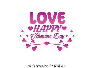 "Valentine's Day Typography Vector Illustration - Romantic and Creative Design"