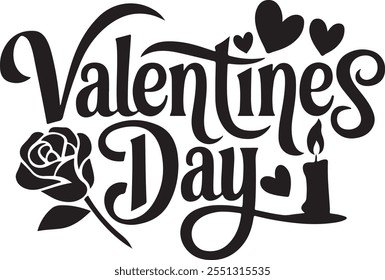  Valentines Day typography vector illustration. Romantic Template design for celebrating valentine's Day on 14 February.