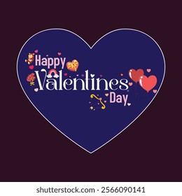 Valentines Day typography vector illustration design for card design, poster design and banner designs. Happy valentines day with love theme vector elements.