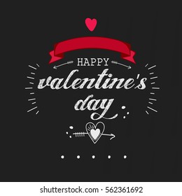 Valentine's Day Typography, Vector Illustration based on Line Art and Doodle Design.
