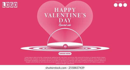 Valentines Day typography vector illustration.14 February. Wallpaper, poster, sticker, banner, card, facebook cover.Happy Valentines Day 
 sale post vector illustration.