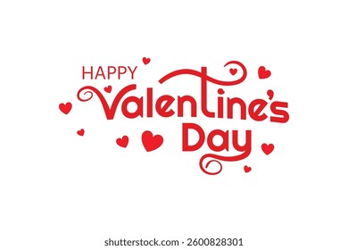 Valentines day typography white background heart pattern in vector eps 10.