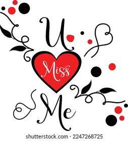 Valentine's day, u and me, i love you, u love me background with heart pattern and happy typography valentines day text. Vector illustration. Wallpapers, flyers, invitations, posters, flyers, banners