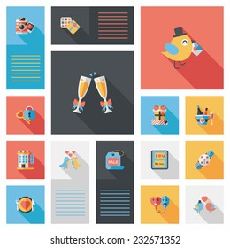 Valentine's Day ui flat design background set, eps10