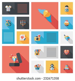 Valentine's Day ui flat design background set, eps10