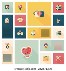 Valentine's Day ui flat design background set, eps10