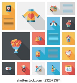 Valentine's Day ui flat design background set, eps10