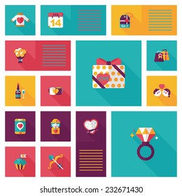 Valentine's Day ui flat design background set, eps10
