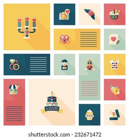 Valentine's Day ui flat design background set, eps10