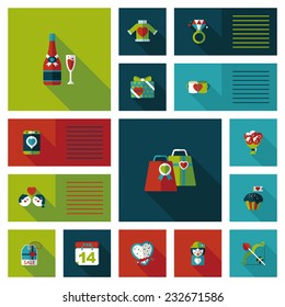 Valentine's Day ui flat design background set, eps10