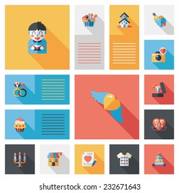 Valentine's Day ui flat design background set, eps10