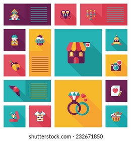 Valentine's Day ui flat design background set, eps10