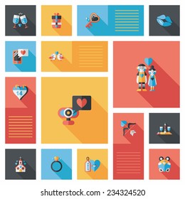 Valentine's Day ui flat design background set, eps10